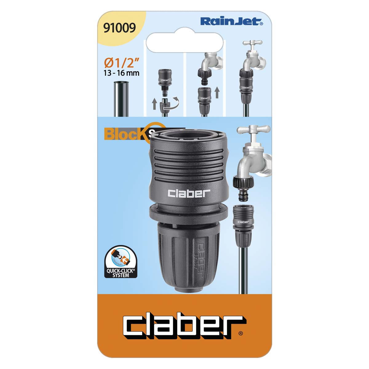 Raccordo rubinetto tubo collettore Claber 1/2" (91009)
