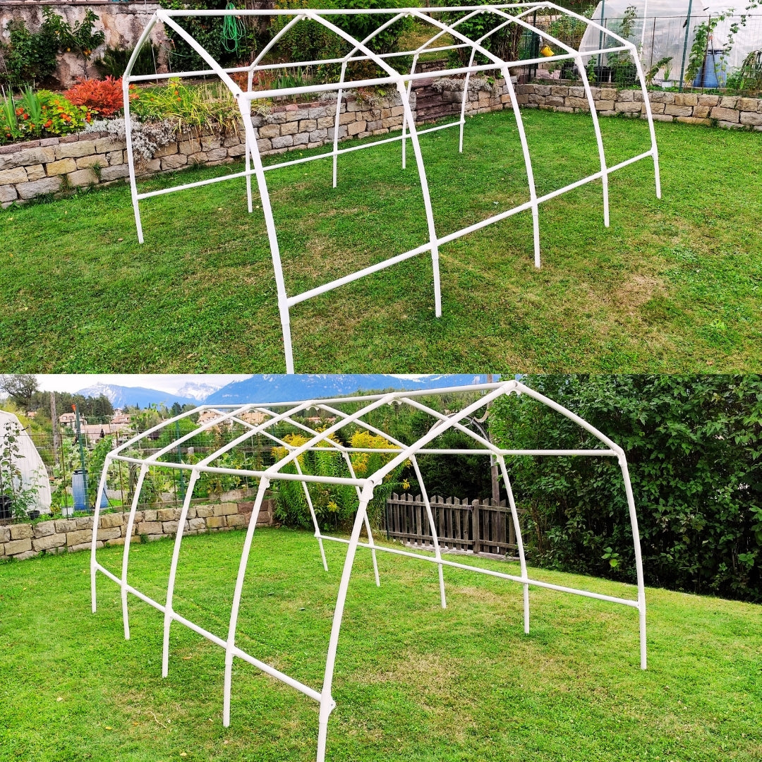 Modulare Gewächshausstruktur aus PVC – Ohne Abdeckung (Nur Gestell)