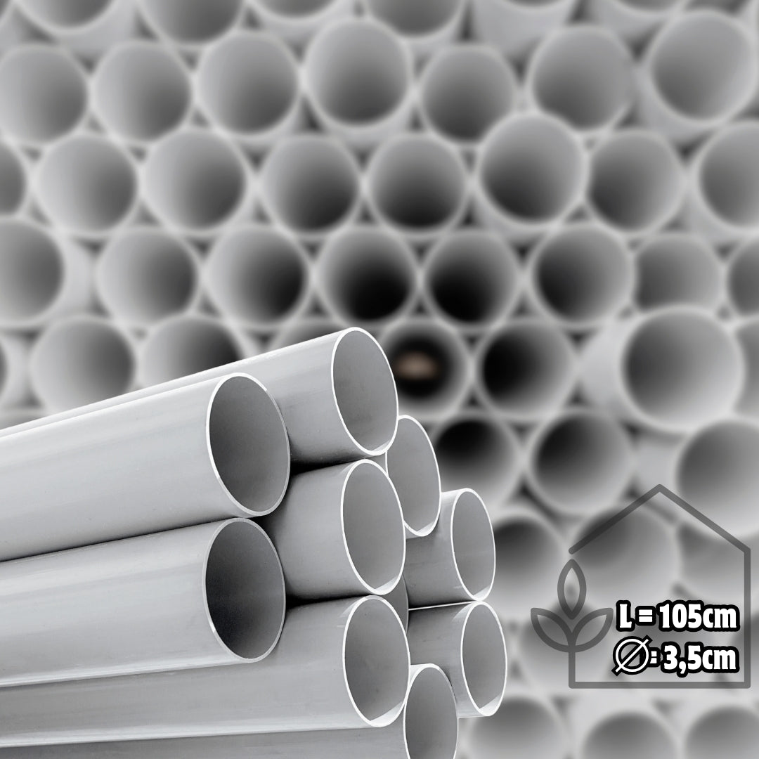 PVC-Rohre 1 m / 105 cm für Baukit-Gewächshaus
