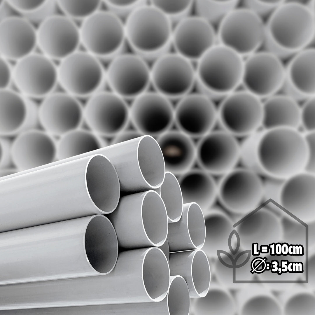 PVC-Rohre 1 m / 105 cm für Baukit-Gewächshaus