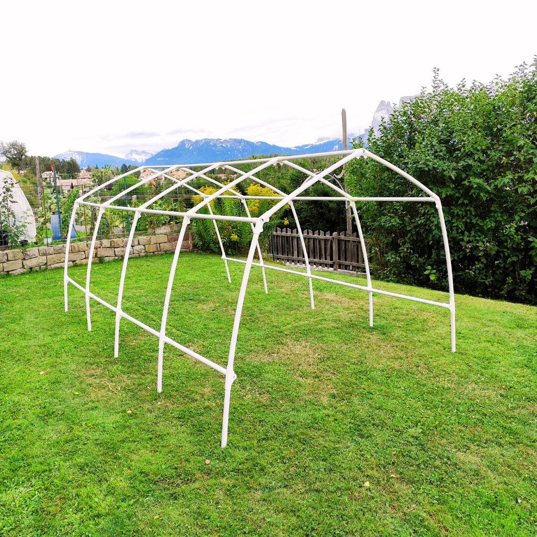 Modulare Gewächshausstruktur aus PVC – Ohne Abdeckung (Nur Gestell)