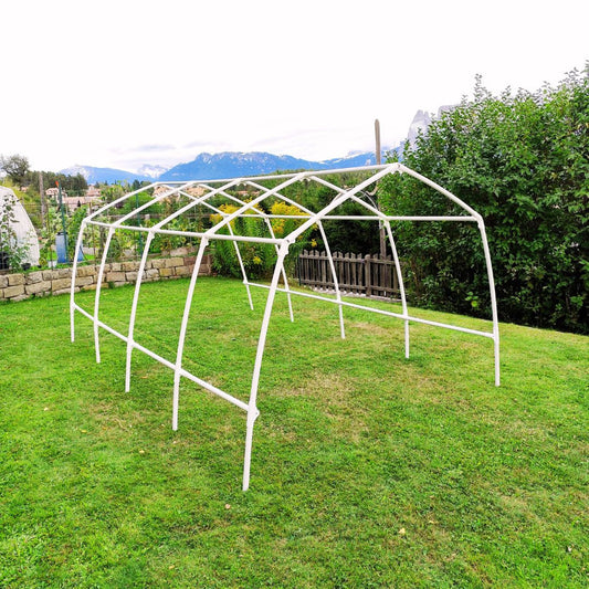 Modulare Gewächshausstruktur aus PVC – Ohne Abdeckung (Nur Gestell)