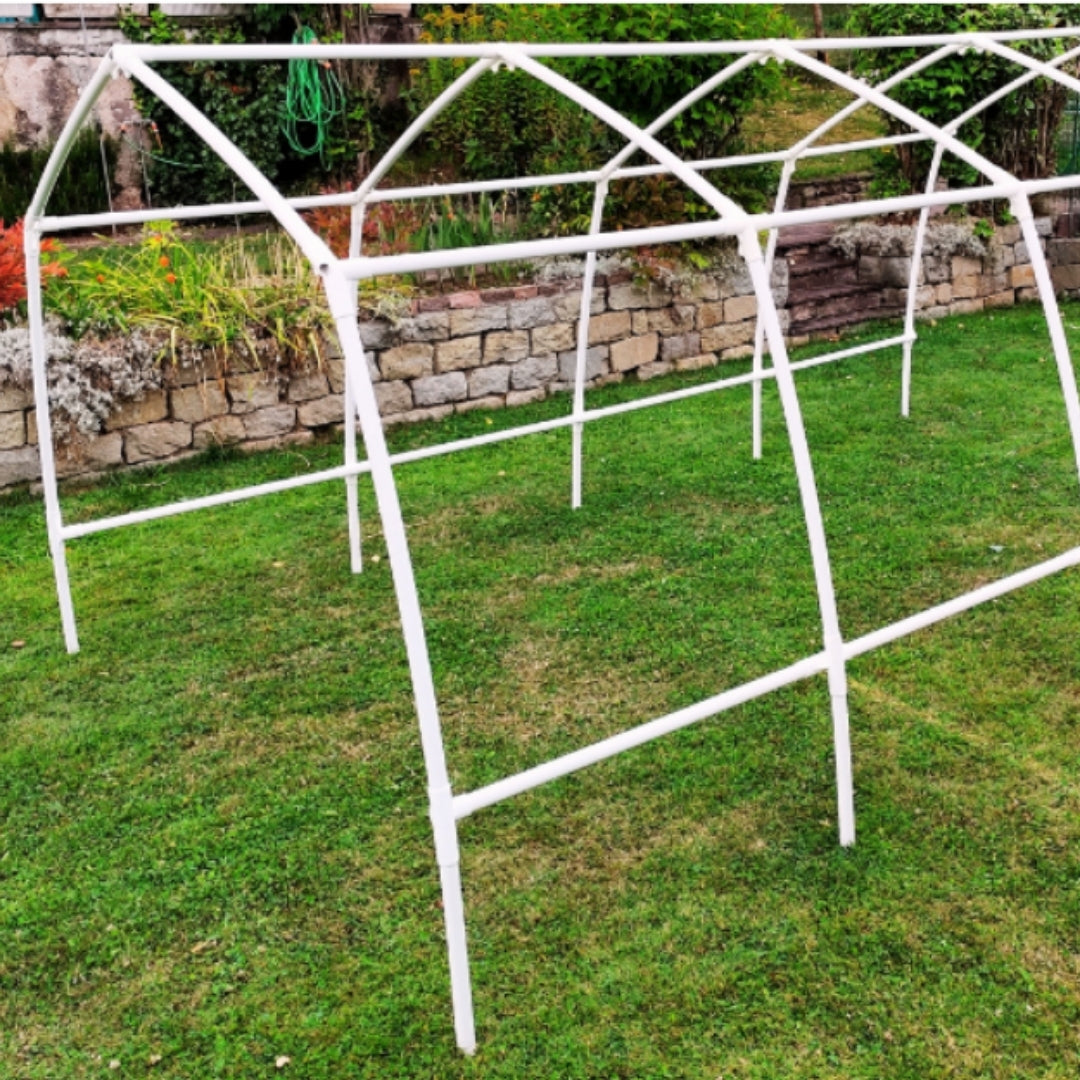 Modulare Gewächshausstruktur aus PVC – Ohne Abdeckung (Nur Gestell)