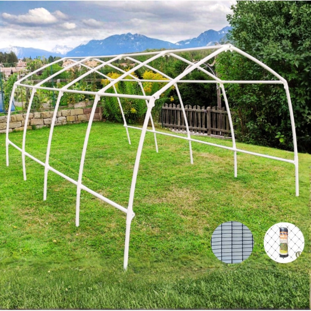 Modulare Gewächshausstruktur aus PVC – Ohne Abdeckung (Nur Gestell)